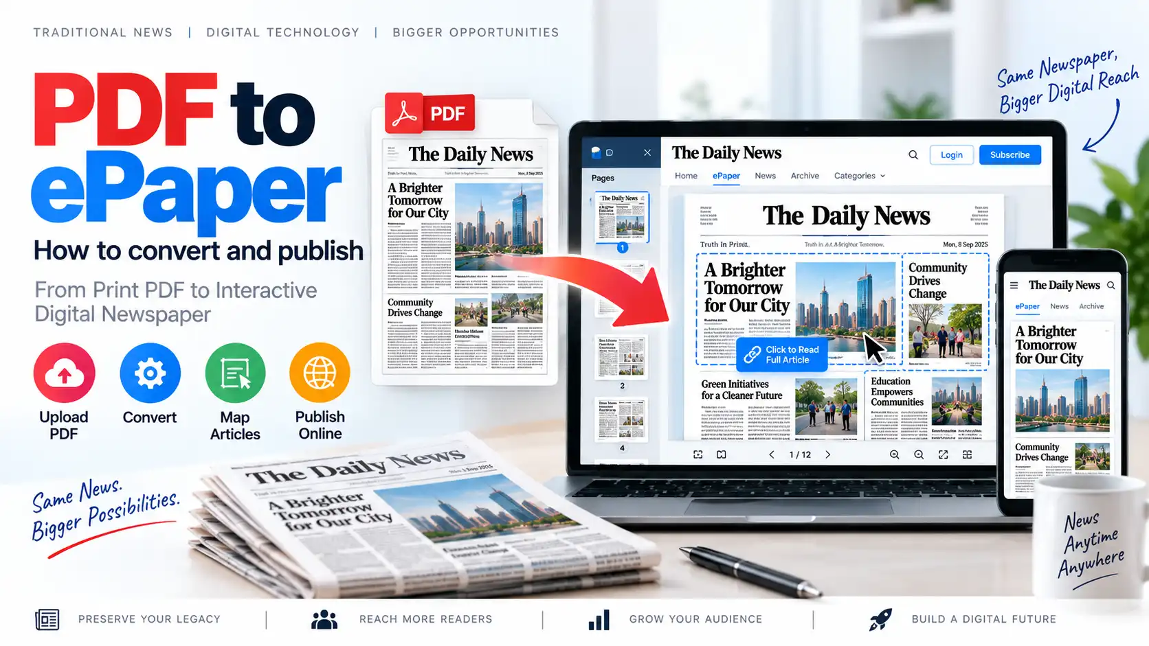 PDF to ePaper: How to Convert and Publish a Newspaper Online